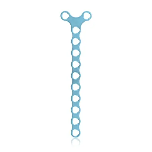 Placa ósea micro EickLoxx, placa en Y, 12 orificios, sistema 1.0, azul claro, dimensiones (en mm):  L 44.5 x W 3.5 x H 1.0