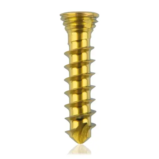 Tornillo de bloqueo de titanio, Ø 2.3 x L 10 mm, multidireccional, dorado, Torx 6, autoperforante, autorroscante