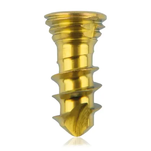 Tornillo de bloqueo de titanio, Ø 2.3 x L 06 mm, multidireccional, dorado, Torx 6, autoperforante, autorroscante