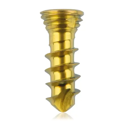 Tornillo de bloqueo de titanio, Ø 2.3 x L 07 mm, multidireccional, dorado, Torx 6, autoperforante, autorroscante