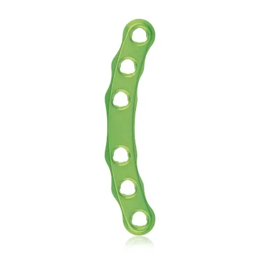 [VTR.200.197922] Placa ósea EickLoxx Small Contour, placa C, 6 orificios, sistema 1.7/2.3 mm, verde, dimensiones (en mm): L 40 x W 6 x H 2.2
