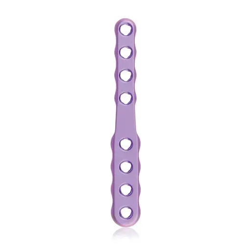 [VTR.200.197923] Placa ósea EickLoxx Small Contour, tipo Cricket, 4+4 orificios, sistema 1.7/2.3 mm, magenta, dimensiones (en mm): L 55 x W 6-8 x H 2.2