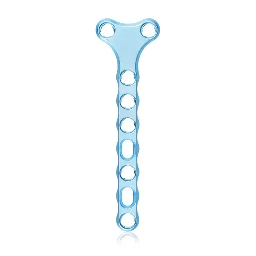 [VTR.200.197932] Placa ósea EickLoxx Small Contour Placa en T, 9 orificios, sistema 2.7/3.5 mm, azul claro, dimensiones (en mm): L 72 x W 22 x H 3.0