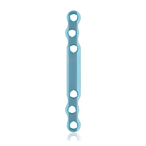 [VTR.200.187741] Placa ósea grande EickLoxx, 6 orificios, titanio, azul claro, dimensiones (en mm): L 80 x W 10 x H 4.0