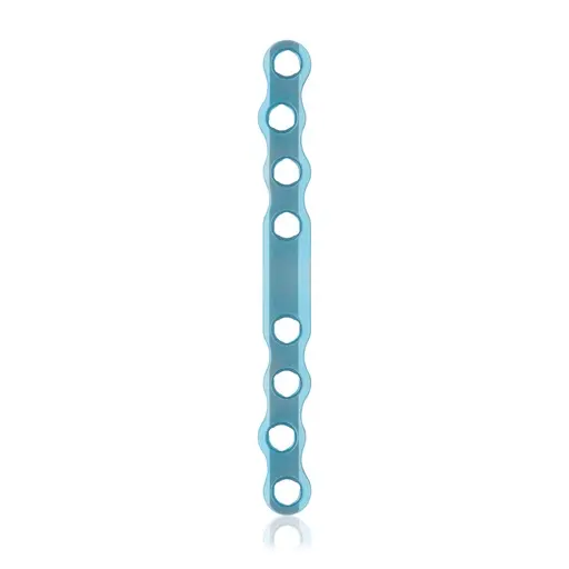 [VTR.200.187742] Placa ósea grande EickLoxx, 8 orificios, titanio, azul claro, dimensiones (en mm): L 90 x W 10 x H 4.0