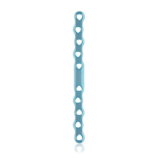 Placa ósea grande EickLoxx, 10 orificios, titanio, azul claro, dimensiones (en mm): L 110 x W 10 x H 4.0
