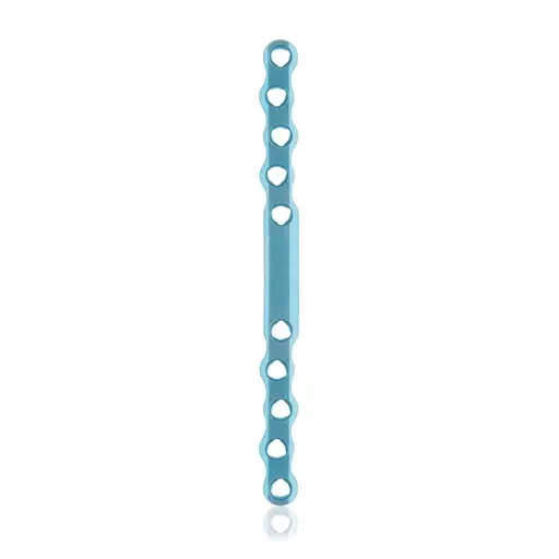 [VTR.200.187745] Placa ósea grande EickLoxx, 10 orificios, titanio, azul claro, dimensiones (en mm): L 120 x W 10 x H 4.0