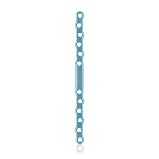 Placa ósea grande EickLoxx, 12 orificios, titanio, azul claro, dimensiones (en mm): L 130 x W 10 x H 4.0