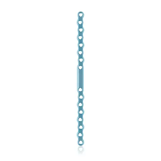 Placa ósea grande EickLoxx, 16 orificios, titanio, azul claro, dimensiones (en mm): L 180 x W 10.5 x H 3.2