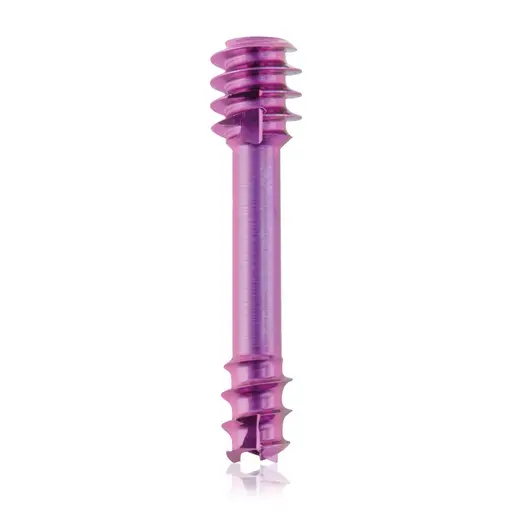 Tornillo de compresión de titanio, Ø 3.0 x L 14 mm, canulado, magenta, Torx 6, autoperforante, autorroscante