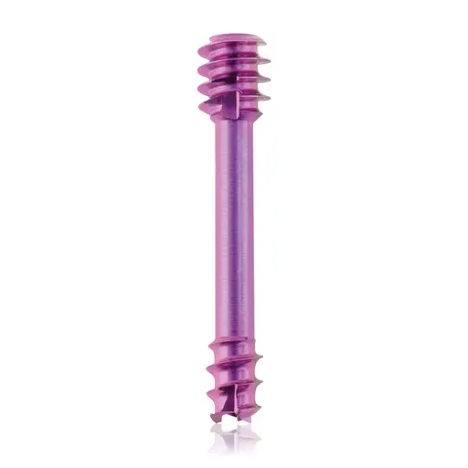 [VTR.200.191392] Tornillo de compresión de titanio, Ø 3.0 x L 16 mm, canulado, magenta, Torx 6, autoperforante, autorroscante