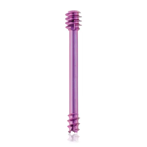 Tornillo de compresión de titanio, Ø 3.0 x L 22 mm, canulado, magenta, Torx 6, autoperforante, autorroscante