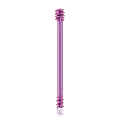 Tornillo de compresión de titanio, Ø 3.0 x L 28 mm, canulado, magenta, Torx 6, autoperforante, autorroscante