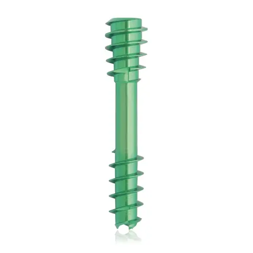 Tornillo de compresión de titanio, Ø 4.5 x L 22 mm, canulado, verde, Torx 10, autoperforante, autorroscante