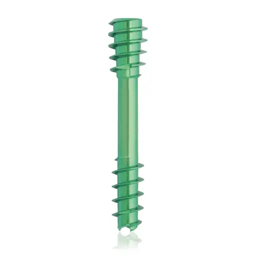 [VTR.200.191412] Tornillo de compresión de titanio, Ø 4.5 x L 24 mm, canulado, verde, Torx 10, autoperforante, autorroscante