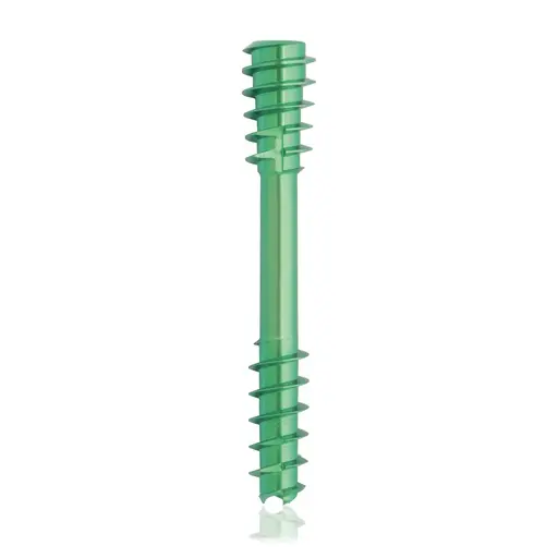 [VTR.200.191414] Tornillo de compresión de titanio, Ø 4.5 x L 28 mm, canulado, verde, Torx 10, autoperforante, autorroscante