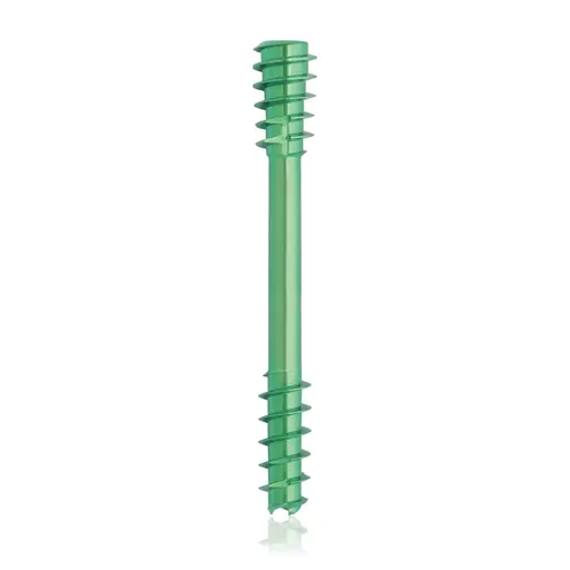 Tornillo de compresión de titanio, Ø 4.5 x L 34 mm, canulado, verde, Torx 10, autoperforante, autorroscante