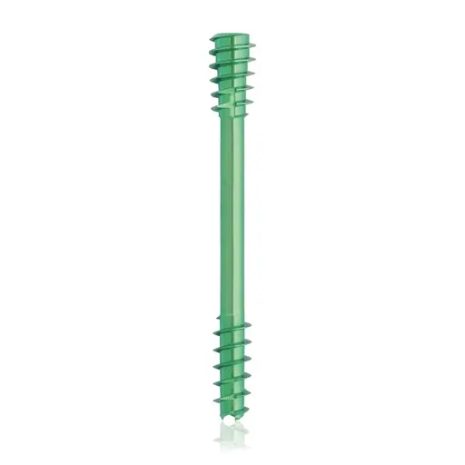 [VTR.200.191419] Tornillo de compresión de titanio, Ø 4.5 x L 38 mm, canulado, verde, Torx 10, autoperforante, autorroscante