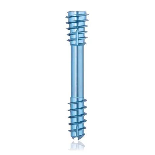 Tornillo de compresión de titanio, Ø 5.5 x L 30 mm, canulado, azul claro, Torx 15, autoperforante, autorroscante