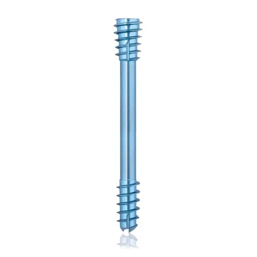 Tornillo de compresión de titanio, Ø 5.5 x L 40 mm, canulado, azul claro, Torx 15, autoperforante, autorroscante
