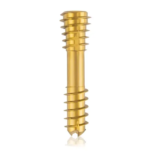 Tornillo de compresión de titanio, Ø 6.5 x L 26 mm, canulado, dorado, Torx 15, autoperforante, autorroscante