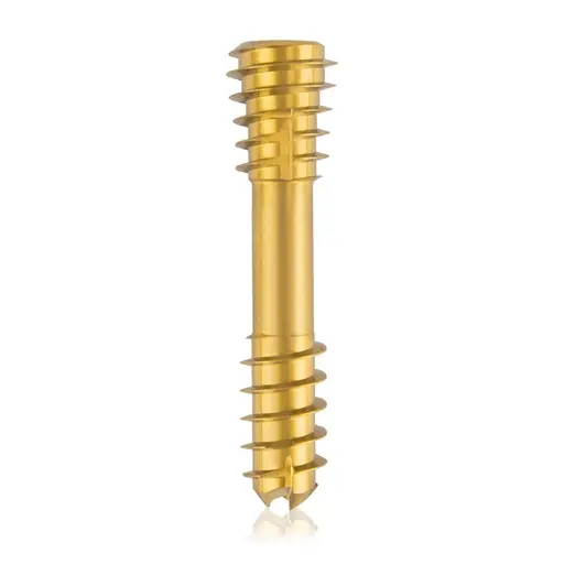 [VTR.200.191451] Tornillo de compresión de titanio, Ø 6.5 x L 28 mm, canulado, dorado, Torx 15, autoperforante, autorroscante