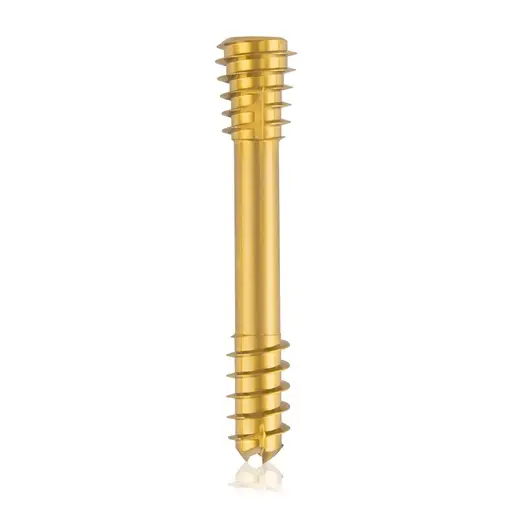 [VTR.200.191454] Tornillo de compresión de titanio, Ø 6.5 x L 36 mm, canulado, dorado, Torx 15, autoperforante, autorroscante