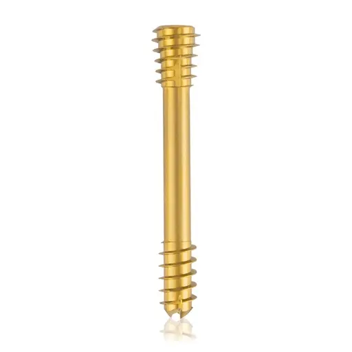 Tornillo de compresión de titanio, Ø 6.5 x L 45 mm, canulado, dorado, Torx 15, autoperforante, autorroscante