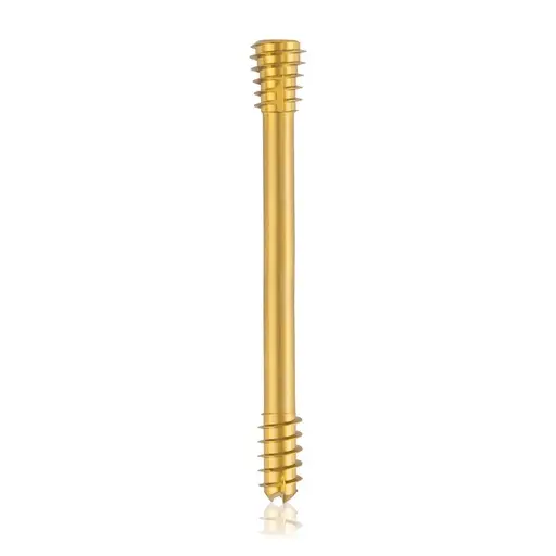 Tornillo de compresión de titanio, Ø 6.5 x L 55 mm, canulado, dorado, Torx 15, autoperforante, autorroscante