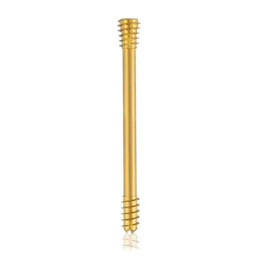 Tornillo de compresión de titanio, Ø 6.5 x L 60 mm, canulado, dorado, Torx 15, autoperforante, autorroscante