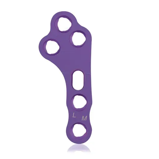 [VTR.200.187772] Placa de bloqueo TPLO, 3/3 orificios, M, izquierda, Sistema 2.7/3.5, titanio, magenta, L 46 mm