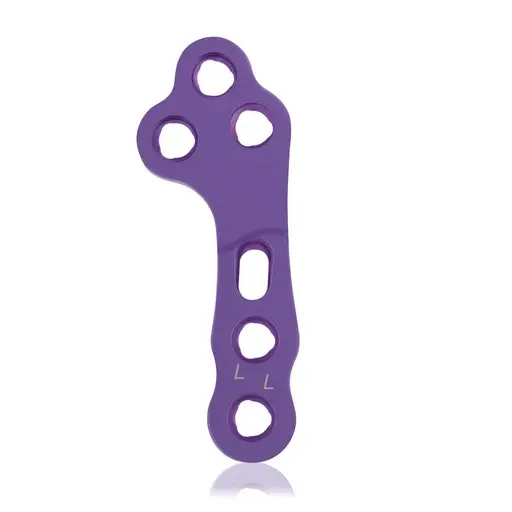 [VTR.200.187773] Placa de bloqueo TPLO, 3/3 orificios, L, izquierda Sistema 2.7/3.5, titanio, magenta, L 54 mm