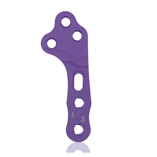 Placa de bloqueo TPLO, 3/3 orificios, S,  izquierda, Sistema 1.7/2.3, titanio, magenta, L 39 mm