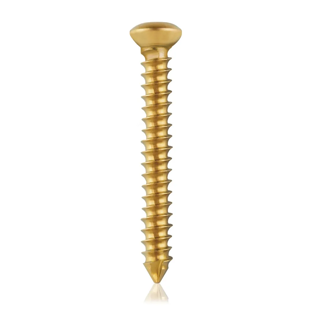Tornillo cortical, Ø 3.5 x L 28 mm, dorado, titanio