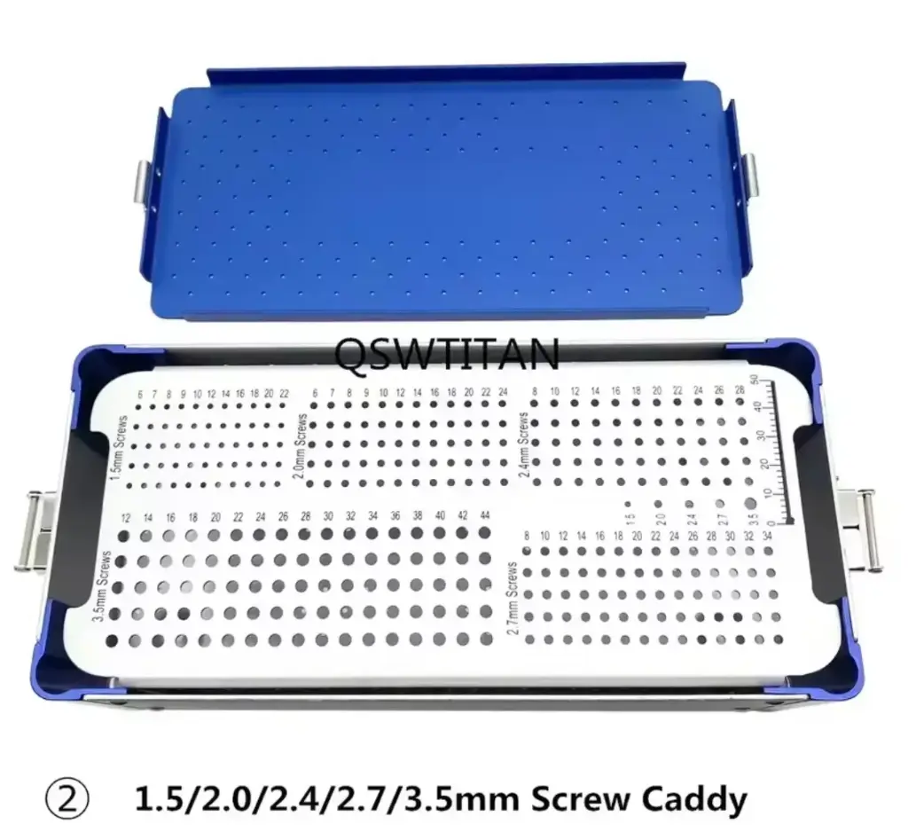 [VTR.900.000204] Caja de esterilización de tornillo ortopédico, contenedor de instrumentos ortopédicos veterinarios,1,5/2,0/2,4/2,7/3,5mm